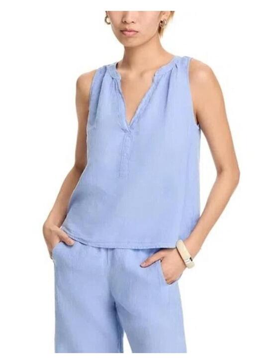 Velvet by Graham & Spencer Tops - 168$ Velvet by Graham & Spencer Linen V Neck Tank Top Size S Ceramic Blue